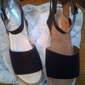 Weeboo Black Women's Open-Toe Ankle-Strap Sandals